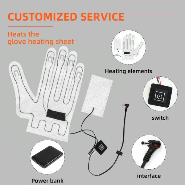 Full-palm design heating pad for heated gloves